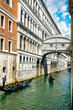 Gondolas and bridge of sighs - Venice