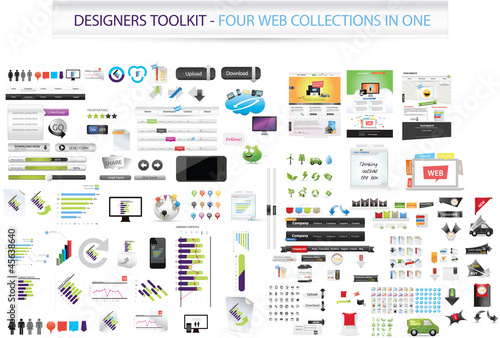 Vector: Designers toolkit - Four collections in one + web templates Designers toolkit - Four collections in one + web templates