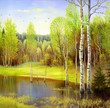 autumn landscape, canvas, oil