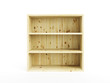 isolated empty wooden bookcase