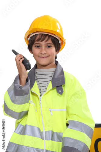 Photo: schoolboy dressed as foreman schoolboy dressed as foreman
