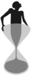 Sand glass with man