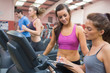 Female gym instructor and woman
