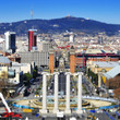 faked tilt shift of of placa de Espanya in Barcelona, Spain