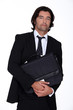 Businessman holding briefcase