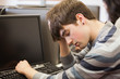 Student sleeping at the computer