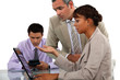 Office workers with a laptop