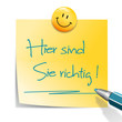 Zettel Smiley hier richtig