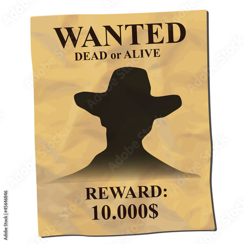 Vector: old wanted posters with a cowboy silhouette old wanted posters with a cowboy silhouette