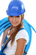 Woman carrying coil