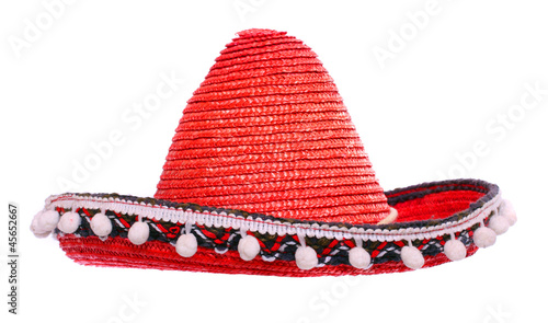 Photo: Red mexican sombrero. Red mexican sombrero.