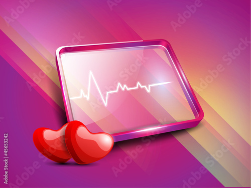 Vector: Cardiogram with red heart shape, medical background. EPS 10. Cardiogram with red heart shape, medical background. EPS 10.
