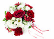 colorful flower wedding bouquet for bride isolated on white back