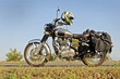 Touring Motor cycle parked on Roadside