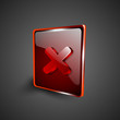 Glossy red 3D web 2.0 cross mark validation symbol icon set. EPS