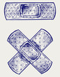Adhesive bandage. Doodle style