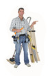 Carpenter on white background