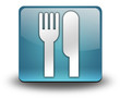 Light Blue 3D Effect Icon "Eatery / Restaurant"