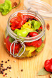 Photo: Fresh and canned mini hot peppers Fresh and canned mini hot peppers