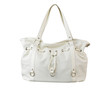 Beautiful woman leather handbag isolated