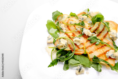 Photo: Salad with grilled pears, arugula and blue cheese Salad with grilled pears, arugula and blue cheese