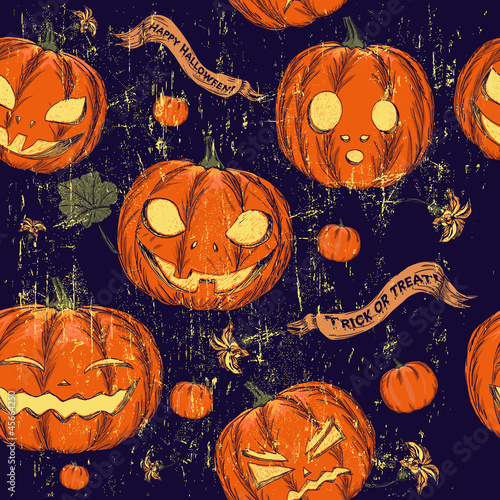 Vector: Halloween seamless background with pumpkin. Halloween seamless background with pumpkin.