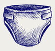 Baby diapers. Doodle style