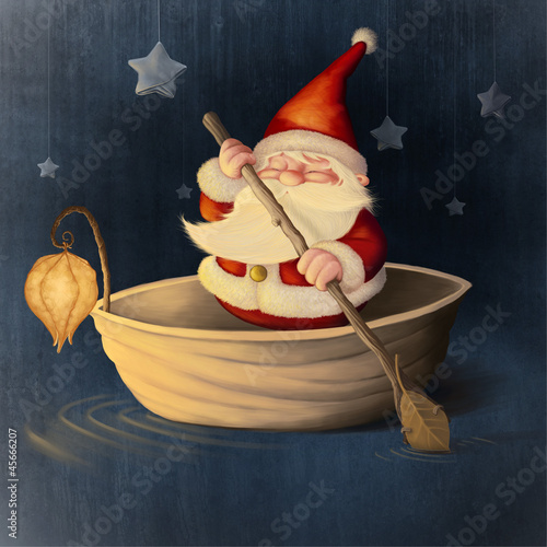Illustration: Santa Claus and walnut shell Santa Claus and walnut shell