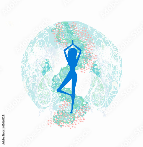 Illustration: woman in a traditional yoga pose vector illustration woman in a traditional yoga pose vector illustration