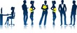 Silhouettes of business people