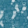 Seamless background with decorative winter stockings