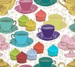 vintage tea background. seamless pattern