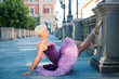 Young beautiful ballerina dancing in Bologna - Pincio, Italy.