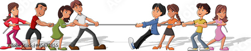 Vector: Group of children playing Tug Of War Group of children playing Tug Of War