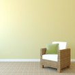 Armchair near empty wall.
