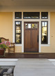 Wooden front door of a home