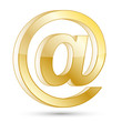 Email Icon 3D GOLD - Kontakt, Support Zeichen