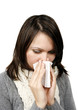 Woman who has caught cold