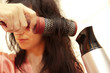 The woman doing a coiffure