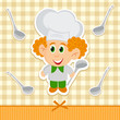 Vector: cheerful little cook cheerful little cook