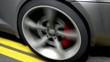 Video: Automotive animation, close-up spinning rear car wheel Automotive animation, close-up spinning rear car wheel