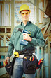 Worker man with a drill.
