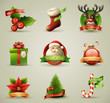 Christmas icons collection, detailed illustration