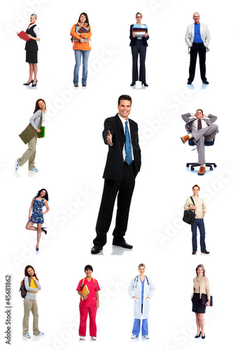 Photo: Group of workers people set. Group of workers people set.