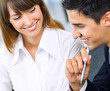 Portrait of two businesspeople at office