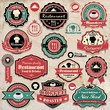 Vintage retro grunge coffee and restaurant labels icons
