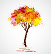 autumn abstract tree forming by blots