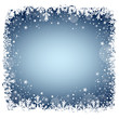 White snowflakes on blue background (XI)