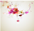 Beautiful fashion women with abstract  design elements