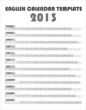 2013 Uncolored Calendar